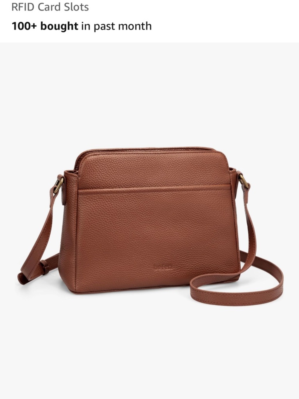 NWOT Pebbled Leather Crossbody Bag in Brown